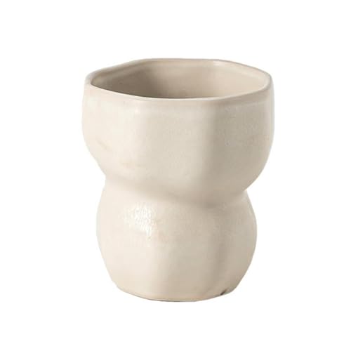 Leichter, luxuriöser Keramik-Kürbisbecher, Haushalts-Handkneter, Typ japanischer Stil, griffloser Becher, Mibai-Kürbis-Becher ohne Griff, 260 ml von CAPIJIONG