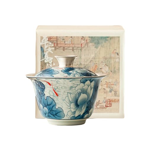Liuyin Fisch-Spielschale mit grünem Kung-Fu-Teeschale, 140 ml, Grün von CAPIJIONG