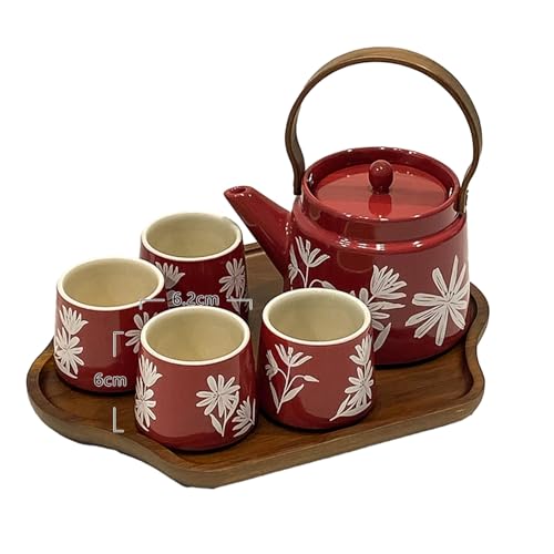 Minimalistisches Retro-Blumen-Teeset, Haushaltskeramik-Teetrinkbecher - Set A von CAPIJIONG