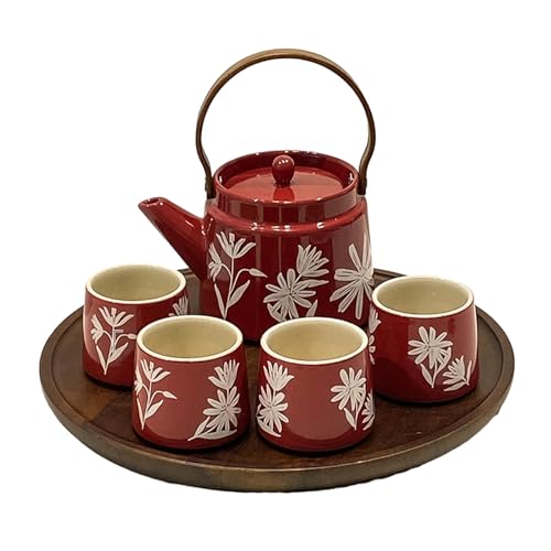 Minimalistisches Retro-Blumen-Teeset, Haushaltskeramik-Teetrinkbecher - Set B von CAPIJIONG