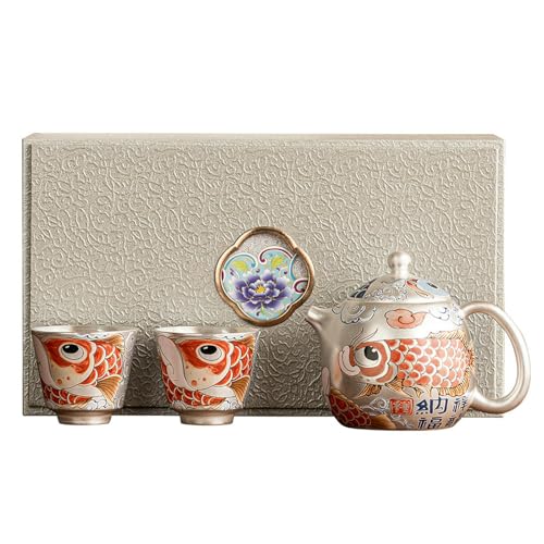 Nafu 999 Silber Teeservice Light Luxury High-End One Pot and Two Cups Box - 999 Silver One Pot and Two Cups [ Box] von CAPIJIONG