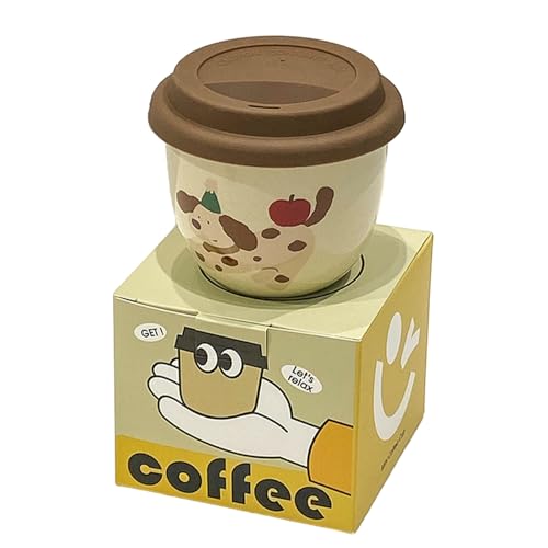 Niedliche Keramiktasse mit Deckel, 245 ml von CAPIJIONG