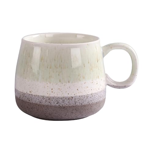 Nordic Kiln Glasierte Keramiktasse mit großem Fassungsvermögen, Kaffee- und Milchbecher, 500 ml, Grün von CAPIJIONG