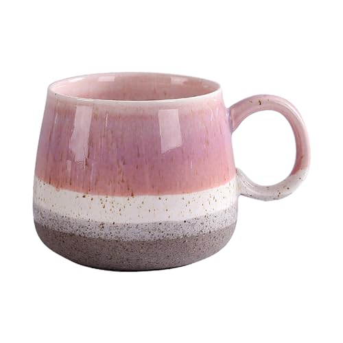 Nordic Kiln Glasierte Keramiktasse mit großem Fassungsvermögen, Kaffee- und Milchbecher, 500 ml, Rot von CAPIJIONG