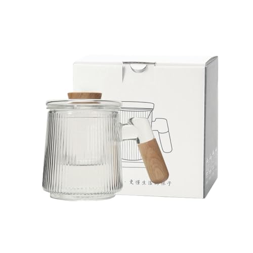 Persönliche Tee- und Wassertrennung Glasbecher - Buche transparent weiß Tasse 450ml von CAPIJIONG