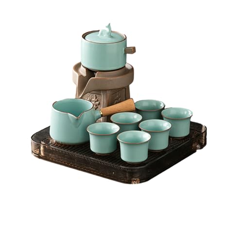 Ru Kung Fu Tee-Set, Home Luxury Halbautomatische Teetasse - 9-teiliges Set mit Teetablett Ru Kung Fu Tee-Set, Home Luxury Halbautomatische Teetasse - 9-teiliges Set mit Teetablett von CAPIJIONG
