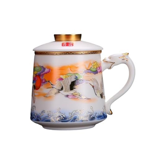 Ruihe Chengxiang Teetasse aus weißem Porzellan, 450 ml von CAPIJIONG