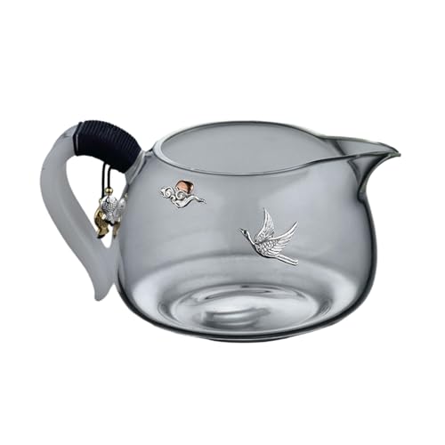 Silber-eingelegtes Glas Kung Fu Tee-Set, verdickter Filter Fair Cup - 15 weiße (glückverheißende Wolken und s) von CAPIJIONG