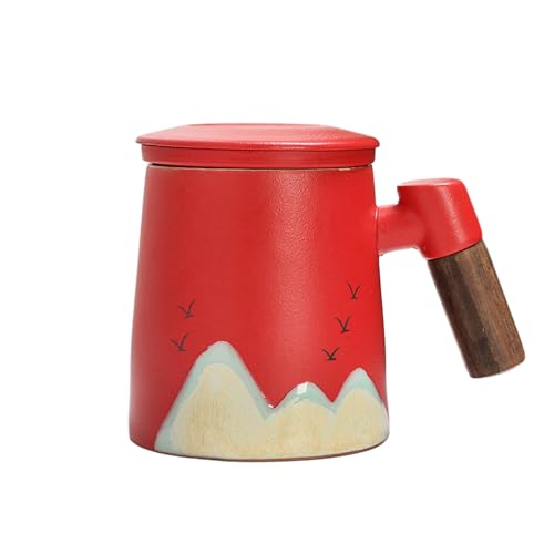 Tee-Wasser-Trennung Keramik Filter Wasserbecher Haushalt Chinesisch Stil Tasse - Rot von CAPIJIONG