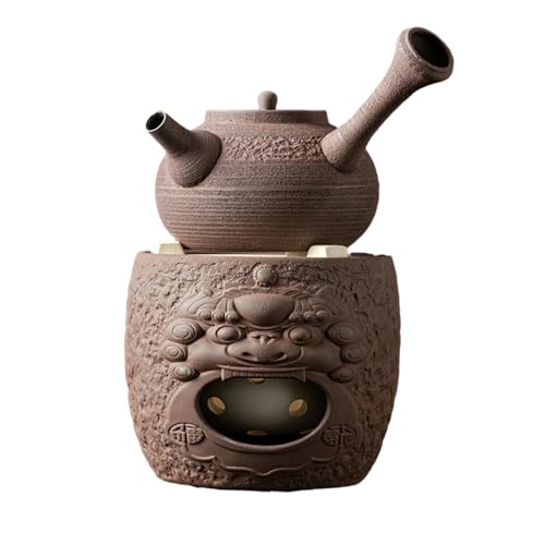 Teekanne im chinesischen Stil, antiker Töpferofen, Holzkohle gebrannt, Retro-Tee-Brauer mit großem Fassungsvermögen, Fuqi Seitengriff-Topf + Holzkohleofen von CAPIJIONG