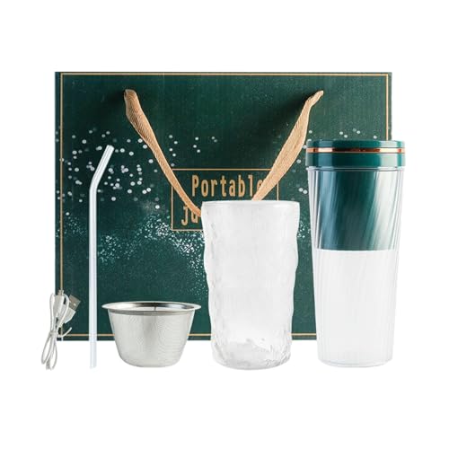 Tragbarer Haushalt Automatischer Rührbecher Kleiner Entsafter - Entsafter Becher Set [Dunkelgrün] von CAPIJIONG