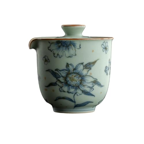 Unterglasur blau und weiß Retro Anti-Verbrühung Hand Greiftopf - Nr. 6 Topf: Sonnenblume von CAPIJIONG