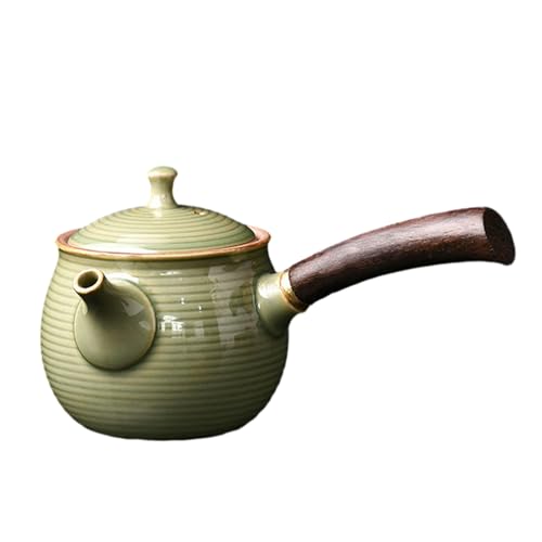 Yinjian Nansheng chinesischer Retro-Seladon-Topf mit seitlichem Griff, Keramik-Holzgriff, Kung-Fu-Tee-Set, 210 ml Yinjian Nansheng chinesischer Retro-Seladon-Topf mit seitlichem Griff, Keramik-Holzgriff, Kung-Fu-Tee-Set, 210 ml von CAPIJIONG