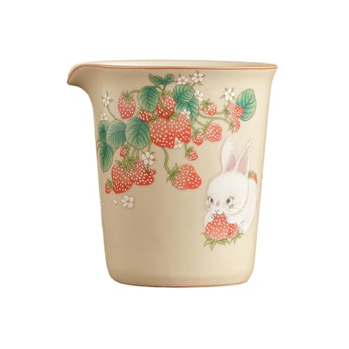 Yuhuang Ru Kiln Public Cup Teegieß-Set mit Erdbeer-Kaninchen-Tasse Yuhuang Ru Kiln Public Cup Teegieß-Set mit Erdbeer-Kaninchen-Tasse von CAPIJIONG
