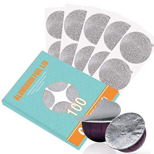 CAPMESSO Aluminiumfoliendeckel zur Wiederverwendung von Vertuolinkapseln Kaffeepads Kompatibel mit espresso VertuoLine Maschine 64 mm (100 / Packung) (100) von CAPMESSO
