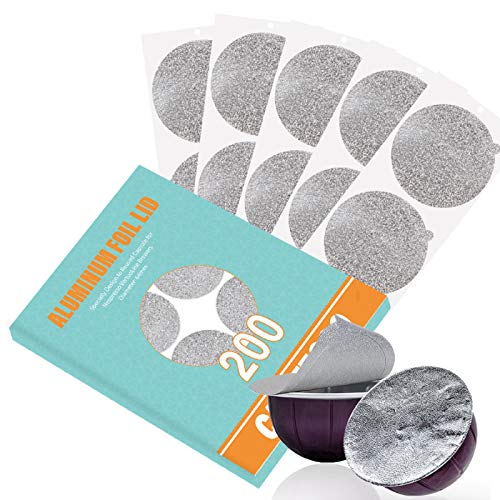 CAPMESSO Aluminiumfoliendeckel zur Wiederverwendung von Vertuolinkapseln Kaffeepads Kompatibel mit espresso VertuoLine Maschine 64 mm (200 / Packung) von CAPMESSO