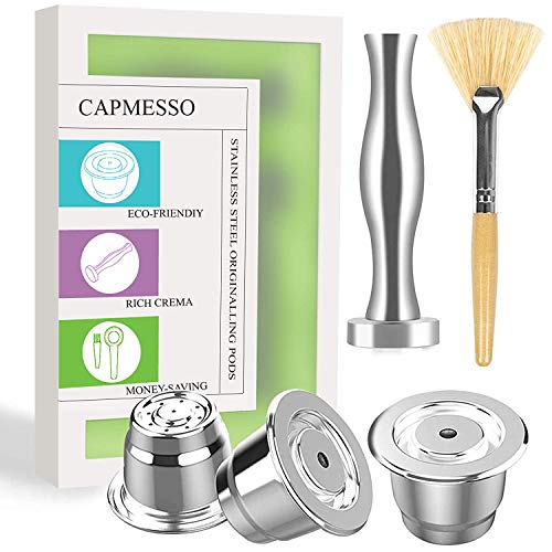 CAPMESSO Wiederverwendbare Kaffeekapseln, Kompatibel mit espresso OriginalLine nachfüllbare Espresso-Kapseln Wiederverwendbare Kapsel Espresso-Kaffeepad Edelstahlkapseln (3 Pod Set) von CAPMESSO