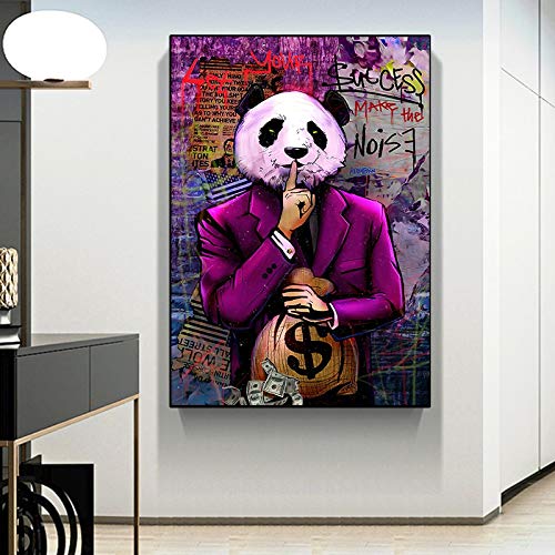 CAPOOK Graffiti Art Paintings Panda Wandkunst Leinwand Poster und Drucke Modernes Wandbild für Wohnzimmer Wohnkultur-70x100 cm / 27,5"x39,4 Kein Rahmen von CAPOOK