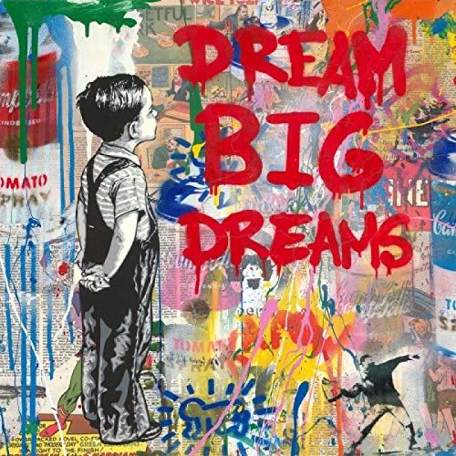 Graffiti Kunst Leinwand Poster Drucken Zusammenfassung Traum großer Traum Leinwand Gemälde an der Wand für Kinderzimmer Dekor Bild-80x80 cm / 31,5 "x 31,5" Kein Rahmen von CAPOOK