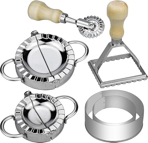 6 Stk Ravioli Dumpling Maker Former Cutter Set Edelstahl Raviolirad Ravioli Ausstecher Rund Teigtaschenformer Knödelmaschine Mit Holzgriff für Dumpling Ravioli machen 6 Stk Ravioli Dumpling Maker Former Cutter Set Edelstahl Raviolirad Ravioli Ausstecher Rund Teigtaschenformer Knödelmaschine Mit Holzgriff für Dumpling Ravioli machen von CAPRICIOUS