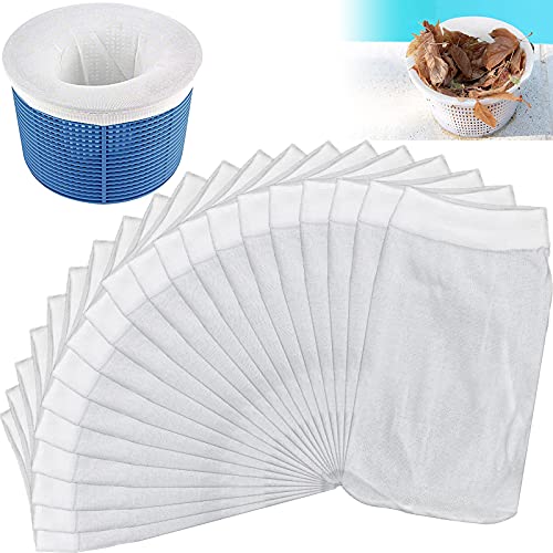 CAPRICIOUS 20 Stück Pool Skimmer Filter, Schwimmbad Skimmer Socken Dauerhafte Elastische Nylon Stoff Pool Skimmer Socken für Schwimmbad Korb von CAPRICIOUS