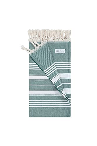 Captain&Mermaid® Premium Strandtuch aus 100% Baumwolle Oeko-TEX® | Badetuch | Handtuch | Yoga | Peshtemal | Sauna Tuch | Hamam Tuch | leicht, dünn & extra saugstark (Emerald Green) von CAPTAIN and Mermaid