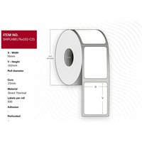 Capture - Thermoetiketten 76 x 102 mm, 25 mm Kern, 930 Stück/Rolle, 12 Rollen/Karton, SHIPLABEL76X102-C25 von CAPTURE