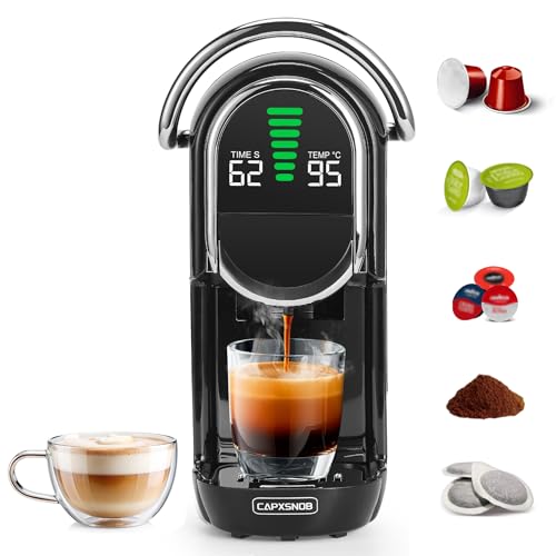 Magician1 Mini Kaffeepadmaschine 5in1 für Nespresso OL, Dolce Gusto, Lavazza A Modo Mio Kapsel, ESE 44 pad, Kaffeepulver, 20bar, 1450W, LED-Display, 7 Wasserstufen, Kapselmaschine für Zuhause und Büro Magician1 Mini Kaffeepadmaschine 5in1 für Nespresso OL, Dolce Gusto, Lavazza A Modo Mio Kapsel, ESE 44 pad, Kaffeepulver, 20bar, 1450W, LED-Display, 7 Wasserstufen, Kapselmaschine für Zuhause und Büro von CAPXSNOB