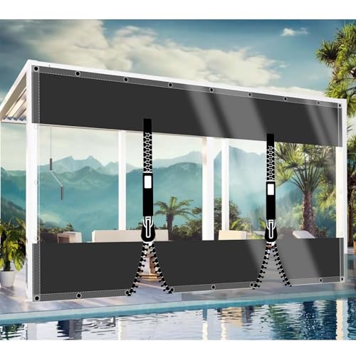CAQXAQP Plane Transparent mit ösen 2,6mx3,2m Abdeckplane Wasserdicht Gartenmobel,0.5mm Regenplane Balkon Seitenplanen pavillon mit 2 Reißverschluss für Zeltplane Carport Terrasse CAQXAQP Plane Transparent mit ösen 2,6mx3,2m Abdeckplane Wasserdicht Gartenmobel,0.5mm Regenplane Balkon Seitenplanen pavillon mit 2 Reißverschluss für Zeltplane Carport Terrasse von CAQXAQP