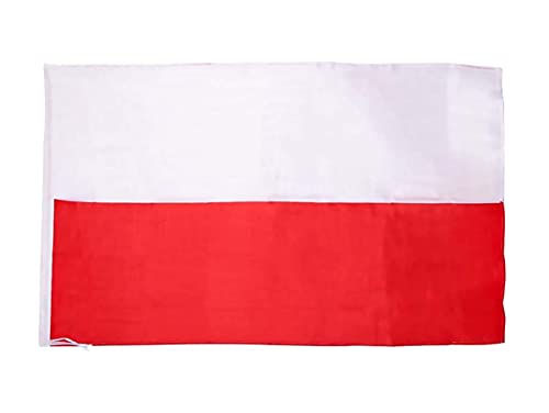 Flagge Polen, Nationalflagge Polnisch, Größe 145 x 90 cm, Stoff Polyester mit Schlaufe für den Stab von CARALL