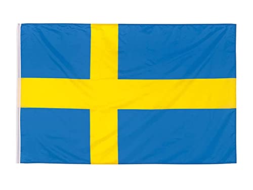 Flagge Schweden, Schweden-Nationalflagge, Größe 145 x 90 cm, Polyestergewebe mit Stockschlaufe (Sweden) von CARALL