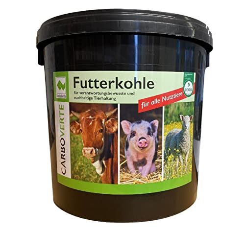 7 kg CarboVerte Futterkohle für Pferde, Rinder, Schweine und Geflügel, nach GMP+ FSA gesichert, 100% pflanzliche Kohle, staubfrei von Carbo Verte