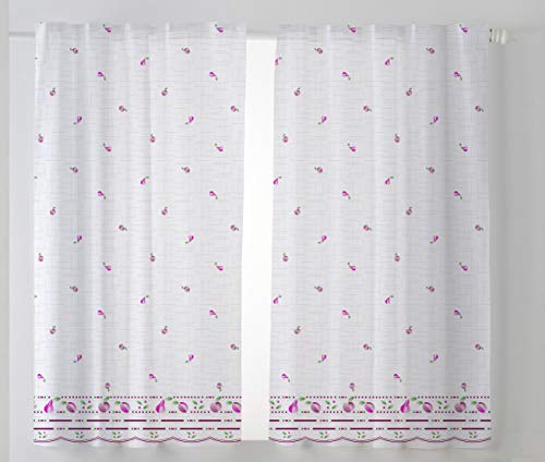 CARDENAL TEXTIL Mara Küchenvorhang, Stoff, Violett, 2er-Pack 100 x 140 cm von CARDENAL TEXTIL