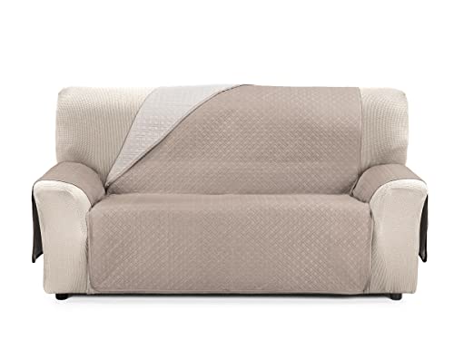 CUBRE SOFA BICOLOR REVERSIBLE RUBI 2 PLAZAS LINO/CUERO von CARDENAL TEXTIL