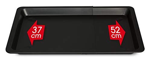 CARE+PROTECT – Ausziehbares Backblech / Schwarzes Universal Backofenblech aus Hi-Top-Stahl / doppelt antihaftbeschichtet / Ofenblech von 37-52 cm verstellbar, Schwarz von CARE + PROTECT