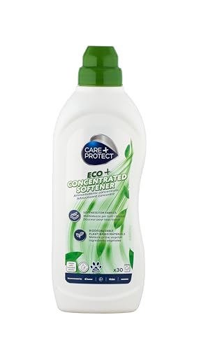 "CARE + PROTECT ECO+ Weichspüler, ideal für alle Gewebearten, macht das Gewebe angenehm weich und erleichtert das Bügeln 750 ml für bis zu 30 Waschgänge" von CARE + PROTECT