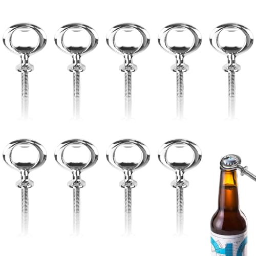 CAREDGO 10 Stück Flaschenöffner Rohling Metall Bieröffner Rohlinge Flaschenöffner Einsätze Bieröffner Gewinde 8.3 * 4.5cm Flaschenöffner Satz Bierflaschenöffner für DIY Kneipe Hausbar Outdoor von CAREDGO