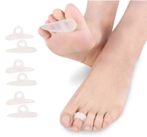 CAREOR 6 Stück HAMMER Toe Kissen – Hammer Zehen Gel Pads Corrector & Straightener für Gelockt, gebogen, Klaue und Mallet Zehen Relief – rechts & links Gel Kissen Unterstützung Wappen von CAREOR
