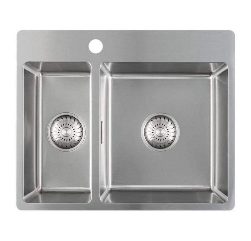 CARESSI Edelstahlspüle Caressi Basic Line CABL1833KR15 57 x 45 cm Edelstahl Becken rechts, 0/0 cm von CARESSI