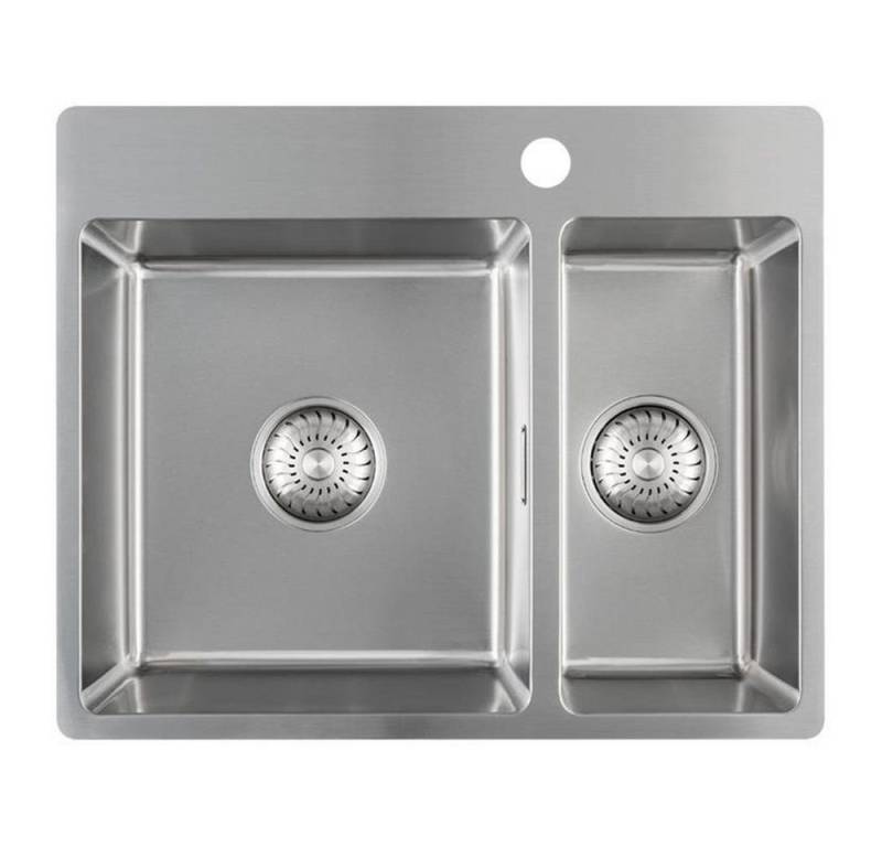 CARESSI Edelstahlspüle Caressi Basic Line CABL3318KR15 57 x 45 cm Edelstahl Becken links, 0/0 cm von CARESSI