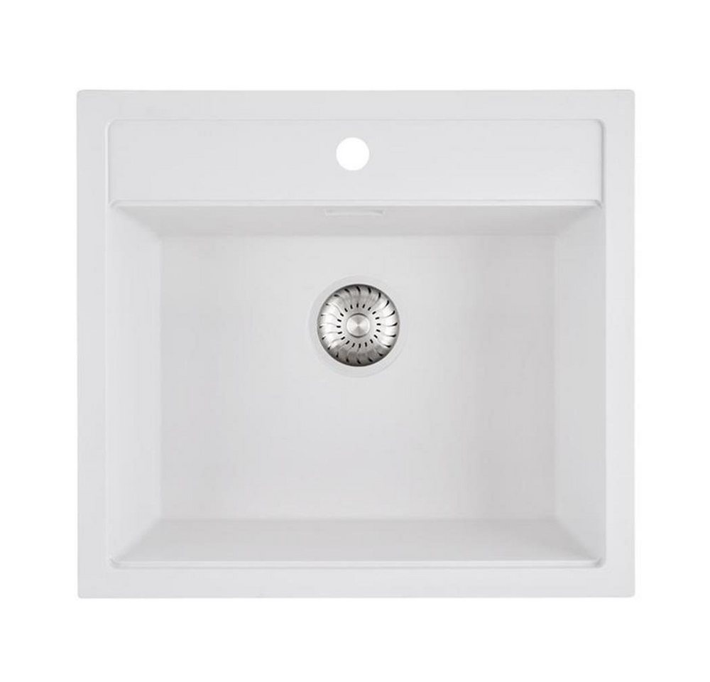 CARESSI Granitspüle Caressi Einbauspüle Black und White Line CAGR50KR-TU 56 x 51 cm, 0/0 cm von CARESSI