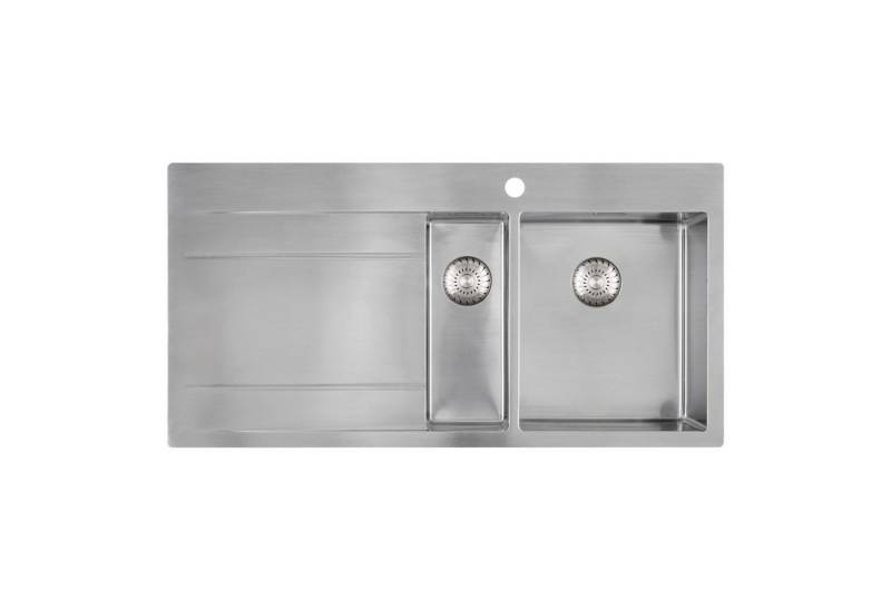 CARESSI Küchenspüle CAPP1534ABR, reckteckig, 110/52 cm, Mit Öffnung, Restebecken und Abtropffläche, handgefertigt von CARESSI