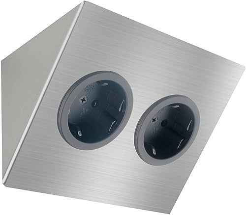 CARESSI Steckdosenelement 2ST14 2 Schukosteckdosen Edelstahl von CARESSI