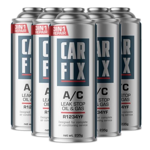 CARFIX kühlmittel r1234yf, klimagas r1234yf kältemittel auto, klima dichtmittel r1234yf, klima gas für auto r1234yf - 5 Dosen 3in1 r1234yf kältemittel, 235g von CARFIX