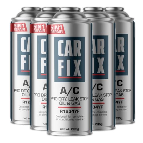 CARFIX kühlmittel r1234yf, klimagas r1234yf kältemittel auto, klima dichtmittel r1234yf, klima gas für auto r1234yf - 5 Dosen 5in1 r1234yf kältemittel, 235g von CARFIX
