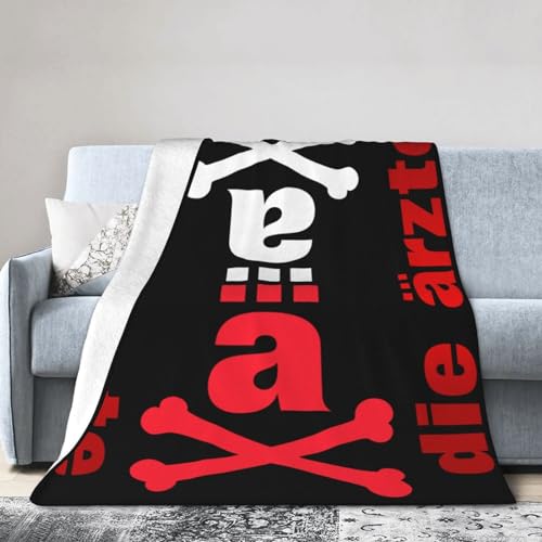 Deutsche Rockband Arzte kuscheldecke Superweiches Flanell Kuscheldecke flauschig Warme Decke für Couch und Bett 200x150cm von CARGUS