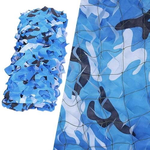 CARHLEAN Blau Camouflage Netz Tarnnetz 1x8m,2x6m,3x14m,5x10m,7x17m,12x12m Camo Net Militär Netz,Tarnung Net für Camping,Jagd Tarn Sonnenschutz Netz(3X10M) von CARHLEAN
