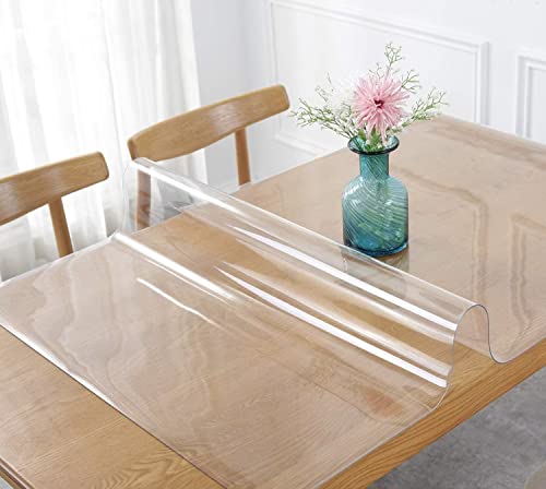 Tischfolie transparent 2mm Tischschutz transparent tischschutzfolie abwaschbar Tisch Schutzfolie transparent Öl- und wasserabweisend Anti fouling tischdecke Outdoor (110x230cm) von CARHM