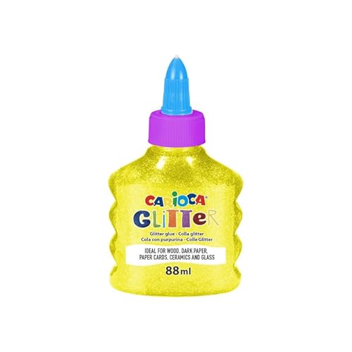 Carioca Kleber-Flasche Glitzer Glue Neon waschbar 88 ml Gelb 3+ von Carioca