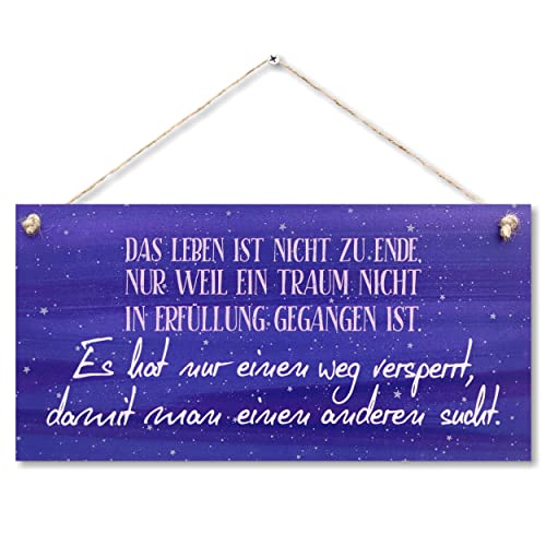 CARISPIBET Das Leben is nicht zu ende nur weil ein Traum nicht in Erfüllung gegangen ist dekoratives Hausschild inspirierende Schilder Geschenkschilder Hauswanddekoration 15x30cm von CARISPIBET